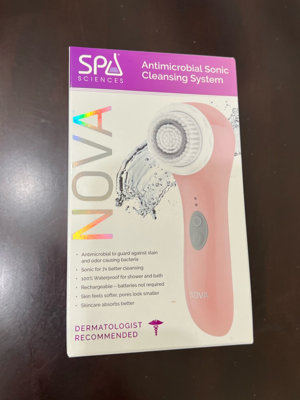 Spa Sciences Nova Antimicrobial Sonic Cleansing Brush - Pink